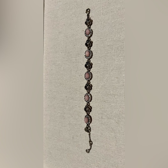 Chloe + Isabel Antique Goldtone Bracelet with Roses, Rhinestones and Gemstones - Picture 1 of 4